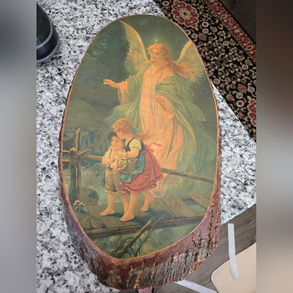 Vintage Guardian Angel wall plaque